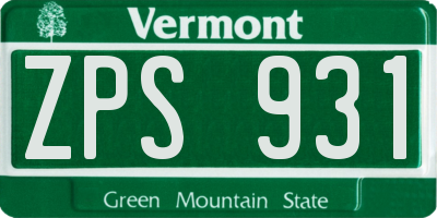 VT license plate ZPS931