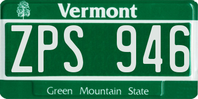 VT license plate ZPS946
