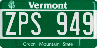 VT license plate ZPS949