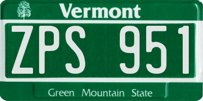 VT license plate ZPS951