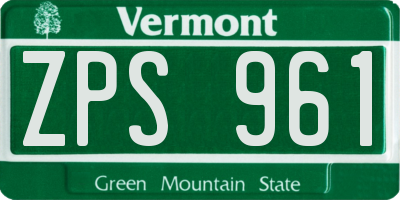 VT license plate ZPS961
