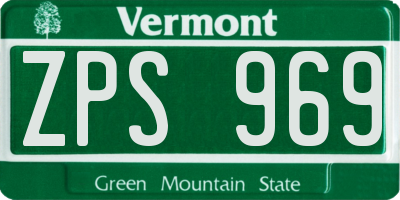 VT license plate ZPS969