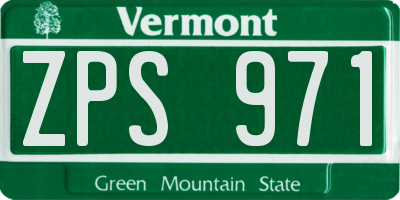 VT license plate ZPS971