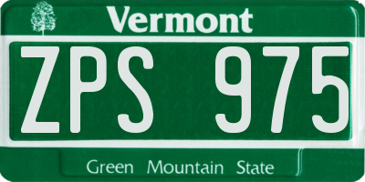 VT license plate ZPS975