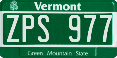 VT license plate ZPS977