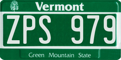 VT license plate ZPS979