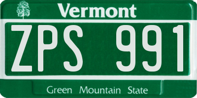 VT license plate ZPS991