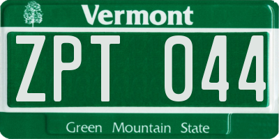 VT license plate ZPT044