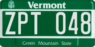 VT license plate ZPT048