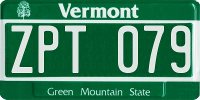 VT license plate ZPT079
