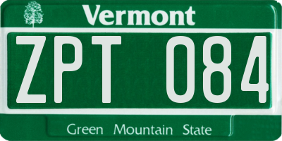 VT license plate ZPT084