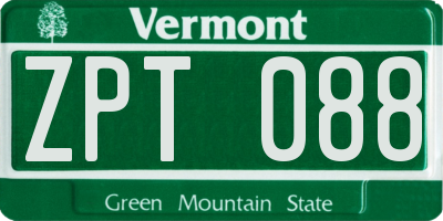 VT license plate ZPT088