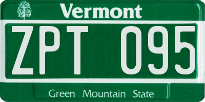 VT license plate ZPT095