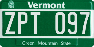 VT license plate ZPT097