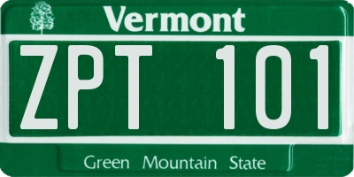 VT license plate ZPT101