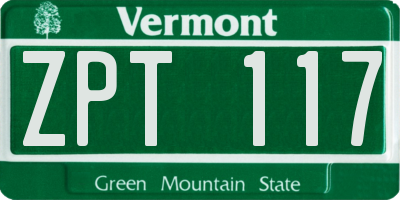 VT license plate ZPT117