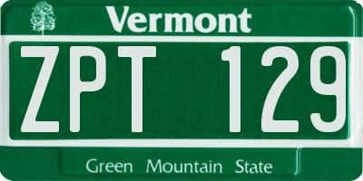 VT license plate ZPT129