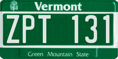 VT license plate ZPT131