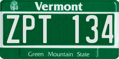 VT license plate ZPT134