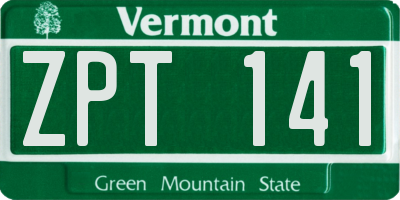 VT license plate ZPT141