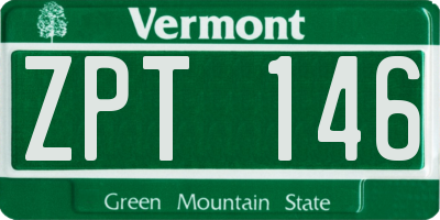 VT license plate ZPT146