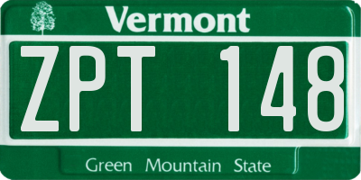 VT license plate ZPT148