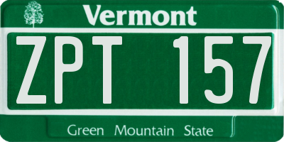 VT license plate ZPT157