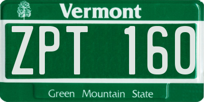 VT license plate ZPT160