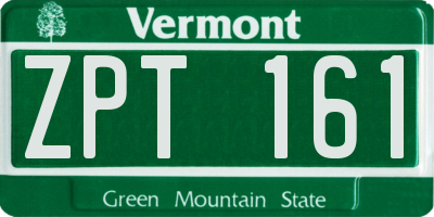 VT license plate ZPT161