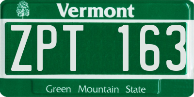 VT license plate ZPT163