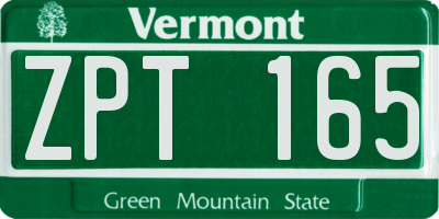 VT license plate ZPT165