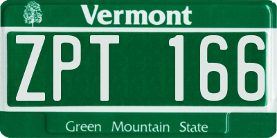 VT license plate ZPT166