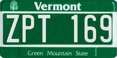 VT license plate ZPT169
