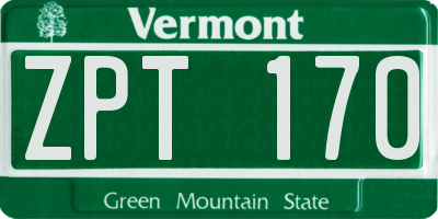 VT license plate ZPT170