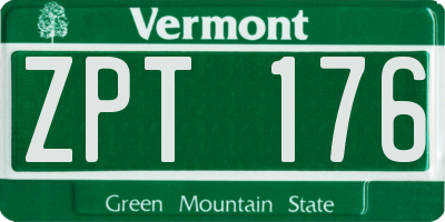 VT license plate ZPT176