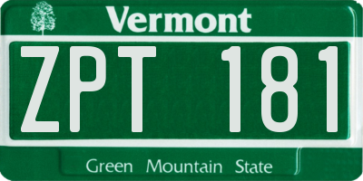 VT license plate ZPT181