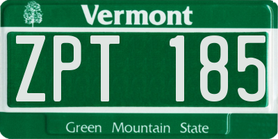 VT license plate ZPT185