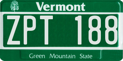 VT license plate ZPT188
