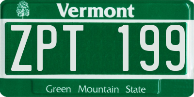 VT license plate ZPT199