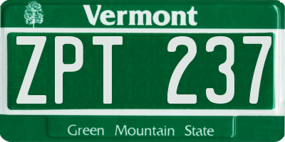 VT license plate ZPT237