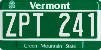 VT license plate ZPT241