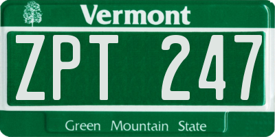 VT license plate ZPT247