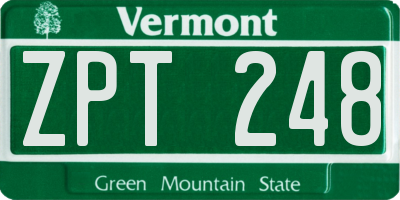VT license plate ZPT248