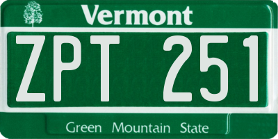 VT license plate ZPT251