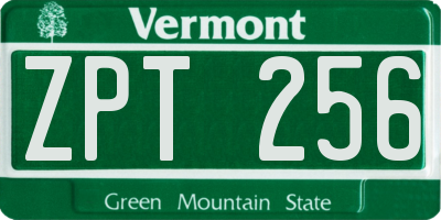 VT license plate ZPT256