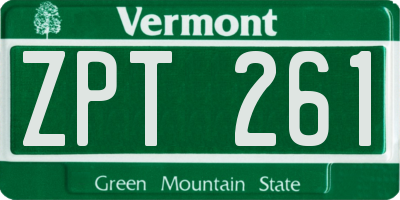 VT license plate ZPT261