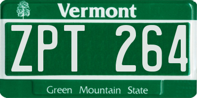 VT license plate ZPT264