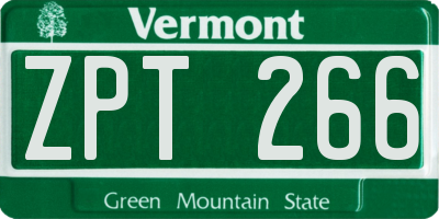 VT license plate ZPT266