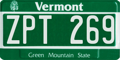 VT license plate ZPT269
