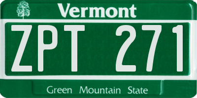 VT license plate ZPT271